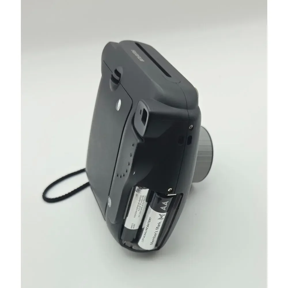 Fujifilm Instax Mini 8 Black Tested & Working W/ Handstrap Missing Battery Cover